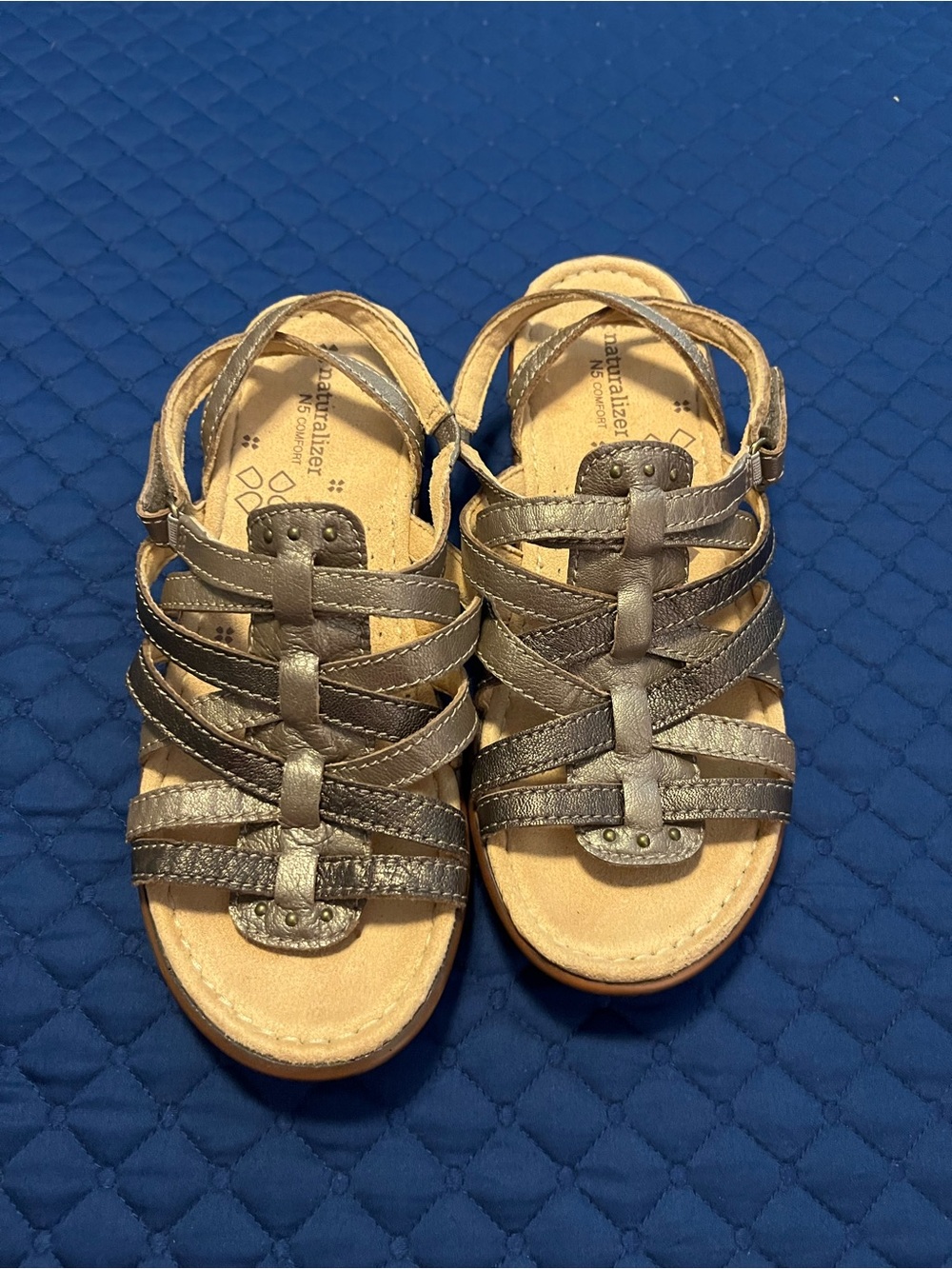 Naturalizer Metallic Bronze Multi-Strap Comfort Sandals